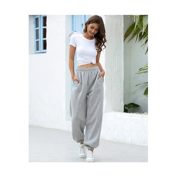 Baggy Sweatpants Joggers for Women Relaxed Fit with pockets Oversized Streetwear - Picture 5 of 9